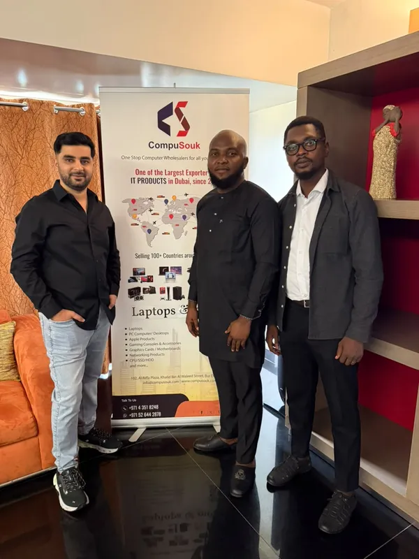 Three members of the team standing together